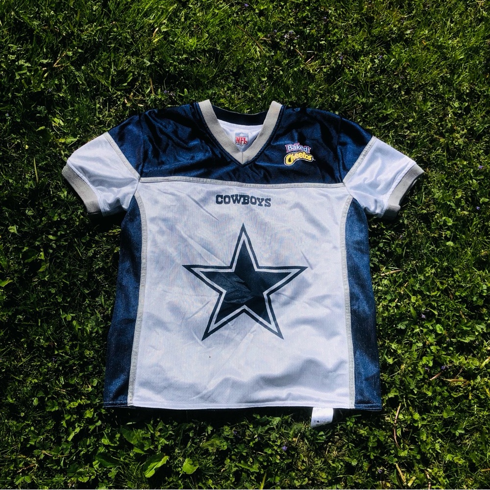 NFL DALLAS COWBOYS REVERSIBLE FLAG Football JERSEY Baked Cheetos Y2K Adult Small